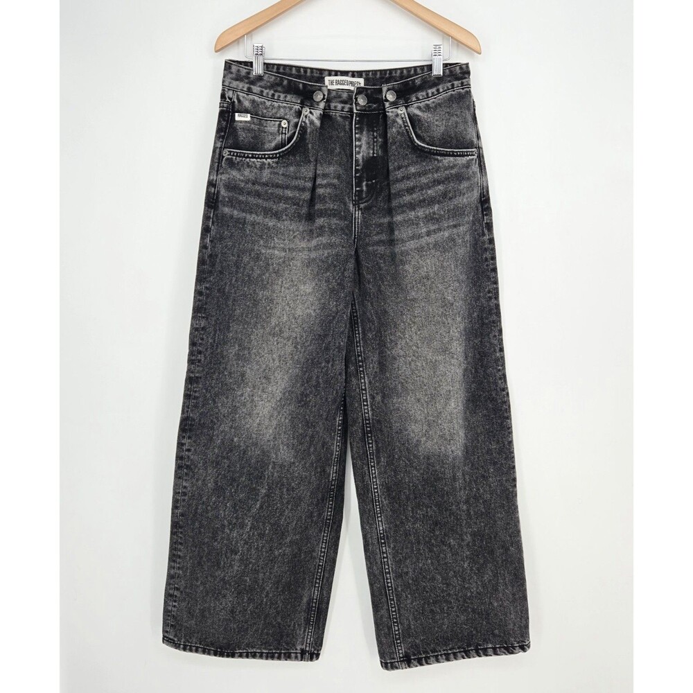 Ragged Priest Jeans Women 28 Black Wide Leg Denim Baggy Grunge Goth Emo Festival